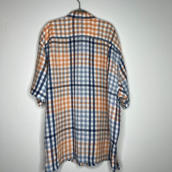 Tommy Bahama Linen Shirt Mens Plaid Short Sleeve Collared Relax XXL 2XL - Picture 3 of 10